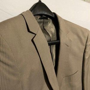 Marc Tulio Men's Italian Designer Tan w/ Pinstripe Suit 36R